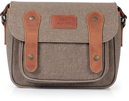 MegaGear Sequoia Canvas Bag Compatible with Canon, Nikon, Sony SLR/DSLR Mirrorless Cameras, Mink/Camel, (MG1974)