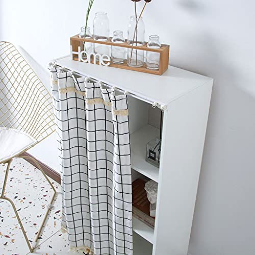 XINKAI Schranktür Vorhang Stoff Küche Kurzer Vorhang Mode Schuhregal Vorhang Bücherregal Staubvorhang Café Vorhang mit Gleitschienen(Size:(WxH) 60x80cm,Color:Stil h)