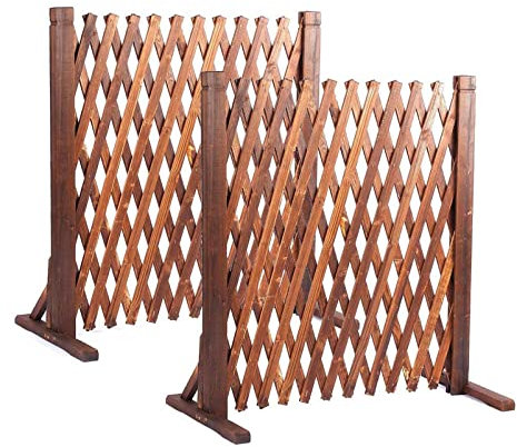 2 Pack Einziehbarer Holzzaun - Ausziehbarer Gartenzaun, Sichtschutzzaun, Haustiertor Aus Holz, Freistehende Holzzaun-Trennwand Für Hausgarten, Garten, Drinnen Und Draußen (Size : 160 * 110cm)