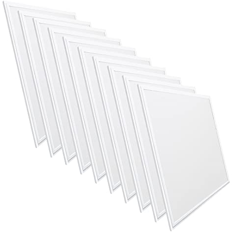 Lot de 10 panneaux LED Slim 60 x 60 cm, 44 W, UGR19, 4000 lumens. Driver inclus. | Dalles LED pour espaces commerciaux, magasins et bureaux