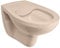 Calmwaters® Spülrandloses Hänge WC in Beige-Bahamabeige, Wand WC Abgang waagerecht, Tiefspül WC ohne Spülrand, Tiefspüler wandhängend, Wandtoilette aus Sanitärkeramik in Beige, 08AB6146