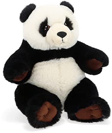 Keel Toys KEELECO - Peluche 100% recyclée - Jouet écologique pour Enfant - Peluche Panda 20cm - SE2118, Noir et Blanc