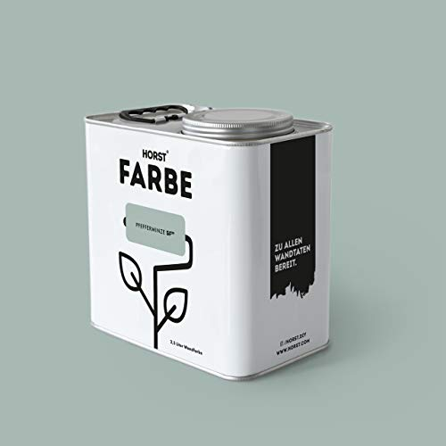 HORST Wandfarbe Pfefferminze 10L - Hochwertige Innen-Farbe - Hohe Deckkraft & Schnelltrocknend - Geruchsneutral - Spritz- & Tropffrei - 100% Natürlich - Grün