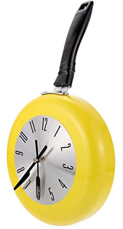 Homoyoyo 1 Set Pan Wall Clock Stainless Steel Fry Pan Office Decore Outdoor Decor Kitchen Clocks Wall Frying Pan Wall Decor Kitchen Wall Clocks Reception Room Clock Wall Clock Decor Vintage