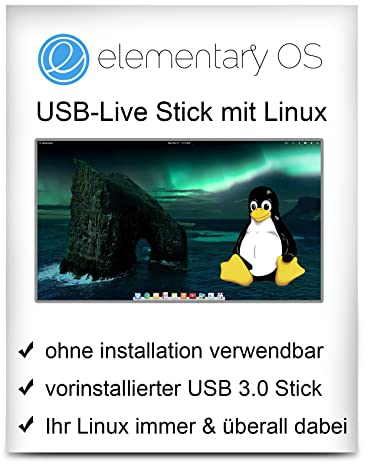 Linux Elementary OS mit 64 Bit auf 32 GB USB 3.0 Stick - USB Live Stick - bootfähig
