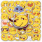 50 Stück Emoji Aufkleber Emoji Stickers für Kinder Junge, wasserdichte Vinyl Stickers Set für Wasserflaschen, Fahrrad, Roller, Helm, Notebook, Kindergeburtstag (A)