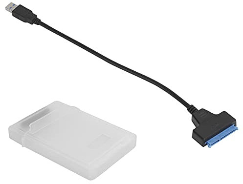 Cuifati Kabel Externe Festplatte, Unterstützt HDD/SDD-Festplatte, USB3.0 High-Speed-Lesen, Konvertierungskabel mit Schutzbox (Weiss)