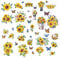 craspire 8 Blatt 8 Stile Sonnenblumen-Fensteraufkleber, Frühlings-Sommer-Thema, Schmetterlingsaufkleber, Fensteraufkleber, Wanddekoration, Aufkleber Für Kühlschrank, Schlafzimmer, Wohnzimmer, Küche