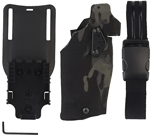 ACEXIER Taktisches Pistolenholster für G1ock 17/19 mit X300/X300U Taschenlampe Jagd Airsoft Holster Zubehör Leg Shroud Drop (BCP)