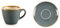 Olympia Kiln Espresso Cup - Ocean - Porcelain - 85 ml 3 Oz - 6 pc & Kiln GP347 Cappuccino Saucer Ocean, 140 mm (Pack of 6)