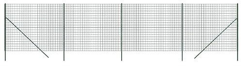 vidaXL Clôture en Treillis Métallique, Panneau de Clôture Décoratif, Barrière de Protection Jardin Patio Extérieur, Vert 1,4x10 m Acier Galvanisé