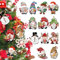 24Pcs Christmas Gnome Wooden Hanging Ornaments, Wooden Hanging Decor for Christmas Tree Decorations with Twine, Santa Doll Elf Wood Hanging Craft for Xmas Decor Home Party Supplies