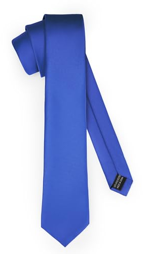 Ladeheid Klassische Herren Krawatte, matt, Perfekt für Büro & Festlichkeiten, Vielfältige Farben - Ideal für Geschäftsmeetings, Hochzeiten TMM-7 (150cm x 7cm, Blau)