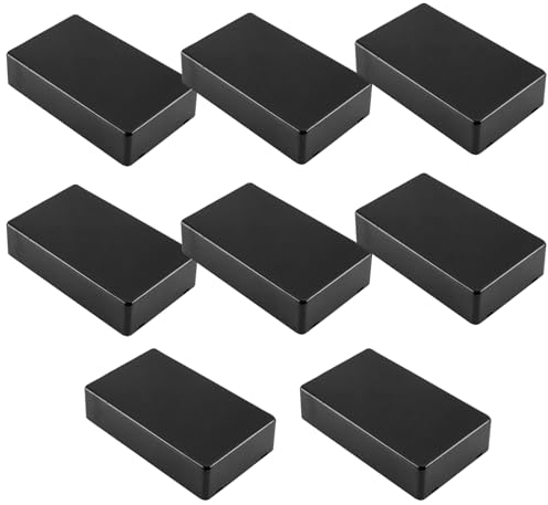 Anschlussdose, 8 Stück wasserdichte Anschlusskästen, Schwarz Electronic Projekt Box, Elektronische Gehäuse aus Kunststof, für DIY Stromabzweigdose, 100 X 60 X 25 mm