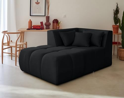 Lisa Design Caracas - modulsofa Recamiere Links - aus Stoff Schwarz