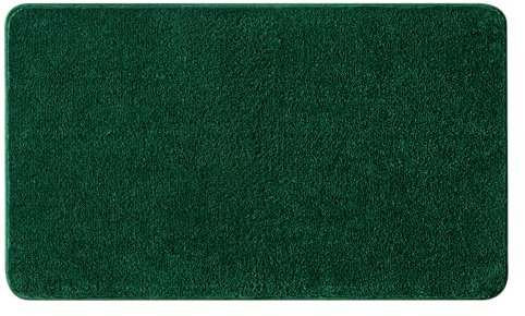 MIULEE Teppich Badematte Badezimmerteppich Bettvorleger rutschfest Badteppich Badvorleger Saugfähige Duschvorleger Waschbar Fussmatte für Wohnzimmer Schlafzimmer Badezimmer 70x120 cm Tiefgrün