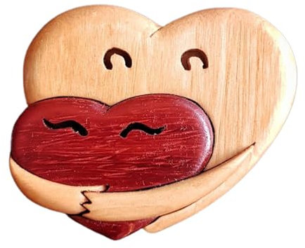 Holzpuzzle - Herz-Kunstpuzzle aus Holz | Personalisiertes liebevolles Herz-Kunstpuzzle aus Holz | Holz-Herz- -Ornamente, Puzzle-Token | Herz-Puzzle-Skulpturen,Desktop-Ornament, Tischdekoration