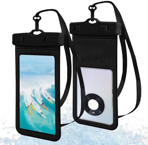 KMANGMAN 1 pcs Pochette Étanche Téléphone,Pochette Etanche Smartphone,Protege Telephone Eau,pour iPhone 16 15 14 13 Pro Max Plus Samsung S25 S24 S23 Ultra etc,IPX8 étanche,Jusqu'à 7,2''(Noir)