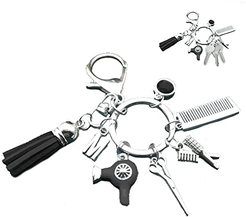 Lpitoy Friseur-kamm, Schere, Charm-schlüsselanhänger, Friseur-schlüsselanhänger Kamm, Schere, Haartrockner, Lockenwickler, Charms, Quaste, Schlüsselanhänger, Taschenanhänger