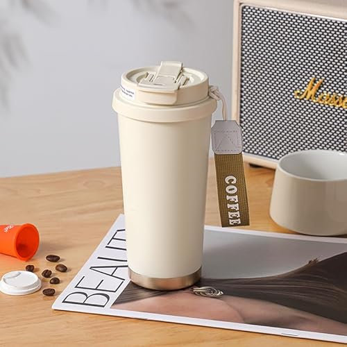 Mug Isotherme Cafe,530 ml Coffee Travel Mugs,Tasse à Café en Acier Inoxydable 304 Isolée sous Vide,Tasse thermique étanche en acier inoxydable