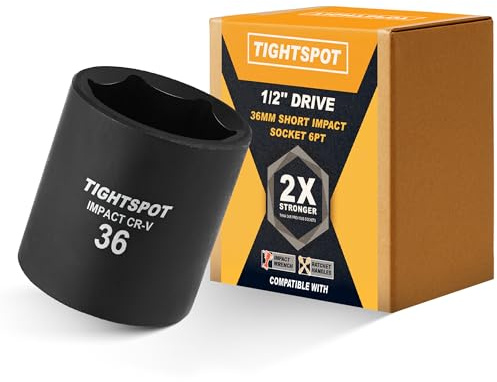 TIGHTSPOT 1/2 Drive 36mm Shallow Impact Socket, 6-Pt, CRV Steel