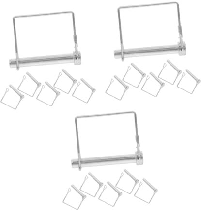 Yardwe 3 Sätze Quadratischer Sicherungsstift Kupplungsstift Quadratischer Anhängerstift Splinte Bettnadeln Kupplungsbolzenschloss Anhängerstifte Kohlenstoffstahl Silver 6 Stück * 3