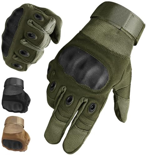 wiipara Motorradhandschuhe Herren Taktische Handschuhe, Atmungsaktive Motorrad Handschuhe mit Protektoren und Touchscreen, Tatical Gloves für Motorrad, Motocross, Quad, Moped, Mountainbike, Jagd