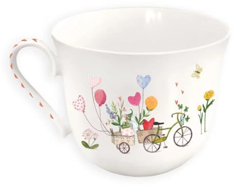 Grätz- Teetasse/Kaffeetasse - Silke Leffler - Auf ins Glück, 400ml, Poirzellan - Fahrrad