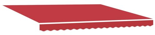vidaXL Markisenersatzstoff Rot 4 × 3,5 m Polyester, Moderner, rechteckiger Markisenstoff, wetterfest, UV-Schutz, wasserabweisend, pflegeleicht, ideal für draußen