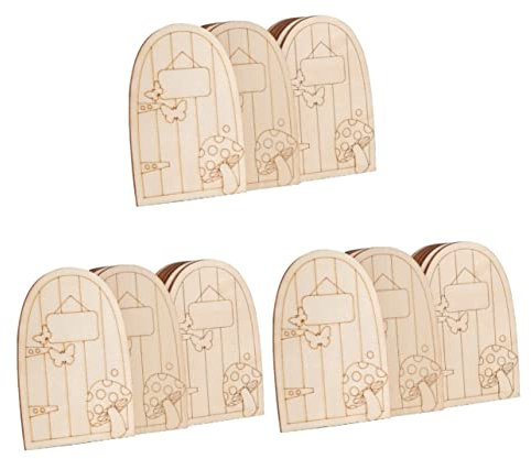Toyvian 3 Series Mágicas De Hadas De Madera De Adornos Miniatura para Jardín Decoración Y Personalizable para Pintar Y Decorar 20 Piezas*3