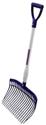 Quality Aluminium Purple ABS Bedding & Shaving Fork Equestrian Tack Shavings Fork for Horses with Handle 115cm, Durable Yard Tool for Stables, Trailers & Fields