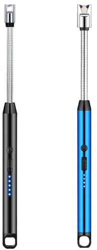 ​​2 Pack Rechargeable Electric Candle Lighter, Long Reach Windproof Arc Lighter for Candles, Fireplace, Grill with Safety Lock & USB Charging, Eco-Friendly Flameless Lighters