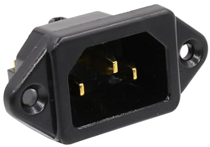 LIXSAZSE Enchufe Macho de 250 V y 3 Clavijas. Solución versátil para Ordenadores de Escritorio, refrigeradores y lavadoras. Adaptador Enchufe Montaje en Panel 250 V y 15 A.