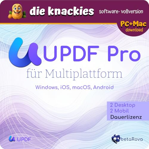 die knackies - UPDF Pro - Dauerlizenz | PDF Editor | Multiplattform | Vollversion | PDF bearbeiten, konvertieren, unterschreiben & organisieren | Lifetime, Vollversion ohne Abo | 2 Desktop & 2 Mobil