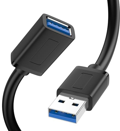 Vancle USB 3.0 Extension Cable 1.5M, USBA Male to A Female Cable USB Extension Lead High Speed Data Transfer Compatible for Printer, Scanner, Camera, Keyboard, Card Reader, Hard Drive, USB Disk
