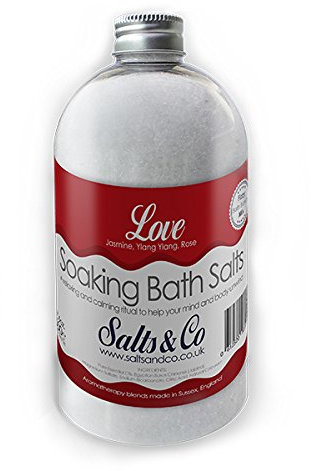 Love Soaking Bath Salts - Jasmine, Ylang Ylang & Rose Essential Oils - Salts & Co Aromatherapy Epsom Salts - 500g
