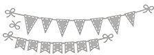 Rayher Stanzschablonen Set Girlanden, 3teilig, für Kartengestaltung, Scrapbooking und vieles mehr, Set 3 Schalbonen, 1 – 15,3 cm, Prägeschablonen, Stahl, 60755000, Grau