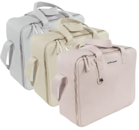 Pasito a Pasito. Maleta Bebé Biscuit. Bolsa de Maternidad para Hospital/clínica Fabricada en Eco-Leather Tipo Vacuno Color Gris. Medidas 46 X 37 X 17 cm.