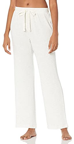 Amazon Essentials Pantalón de Pijama de Tejido de Rizo Ligero para Estar en Casa Mujer, Gris Claro Mezcla, L