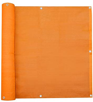 jarolift Brise Vue, Toile De Balcon Basic, Pare-Vue Protection Contre Le Vent Protection Solaire Revêtement De Balcon, Respirant, 600 x 90 cm, Orange