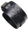 Thajaling Schwarzes Leder Armband Eule Kopf Armband Punk Style Wide Armreif Armreif Armband Armband für Männer und Frauen