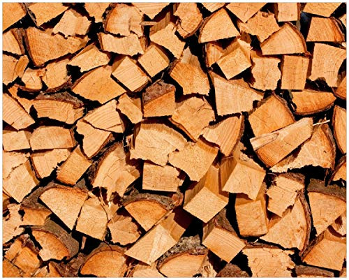 Wallario Poster - Holzstapel gehackt - Holzscheite für den Kamin in Premiumqualität, Größe: 40 x 50 cm