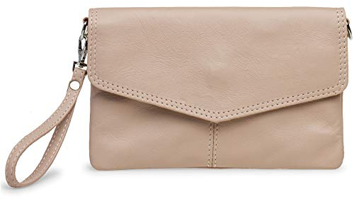 Caspar TA322 Damen Nappaleder Clutch, Farbe:nude