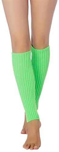 iB-iP Femme Jambières Guêtres Leg Warmers Chaussettes Guetres Neon Jambieres, Taille: Taille unique, Vert pomme
