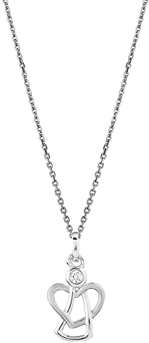 XENOX Damen Halskette Power Tower mit Anhänger Engel 45cm Silber XS3472K