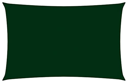 vidaXL Sonnensegel Wasserfest Sonnenschutz Windschutz Sonnendach UV Schutz Garten Terrasse Balkon Oxford-Gewebe Rechteckig 4x7m Dunkelgrün
