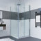 IMPTS Duschkabine Eckeinstieg 120x90 x 195 cm Duschabtrennung mit Falttür Rahmenlos Eckdusche Duschtür Scharniertür Nano Glas, ohne Duschtasse & Ablauf