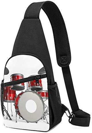 Sling Rucksack Cool Drum Set Sling Bag Crossbody Schultertasche Reise Wandern Brusttasche Daypack, Cooles Schlagzeug-Set, Einheitsgröße,