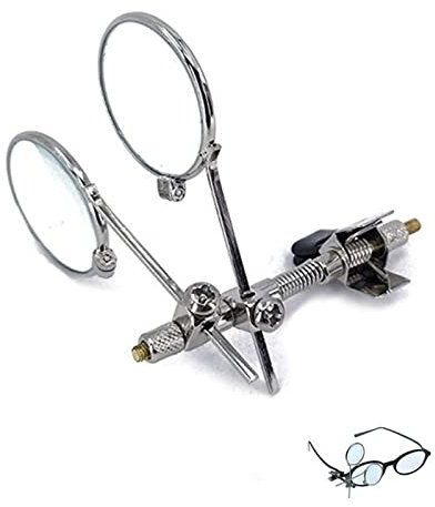 Juwelier-Augenlupe, 10-Fach - 10-Fach, doppelte Augenlupe, Steampunk-Linse, Clip, Retro-Lupe, Schmuckherstellung, Reparatur, leichte Lupe