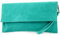 modamoda de T151 Damen Wildleder Rauleder Clutch Umhängetasche Abendtasche handmade in Italy, Farbe:Türkis2021